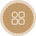 App grid icon on brown circle