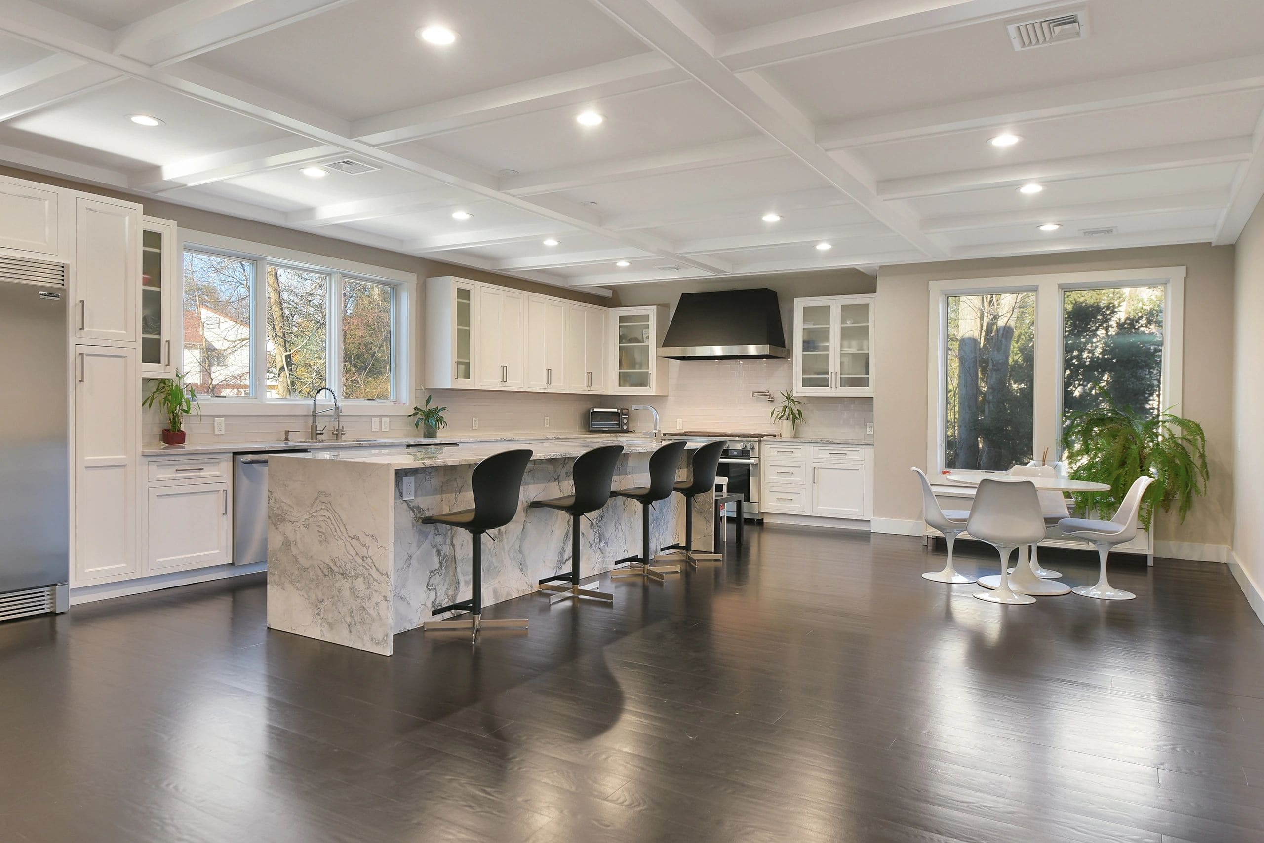 Modern kitchen with marble island