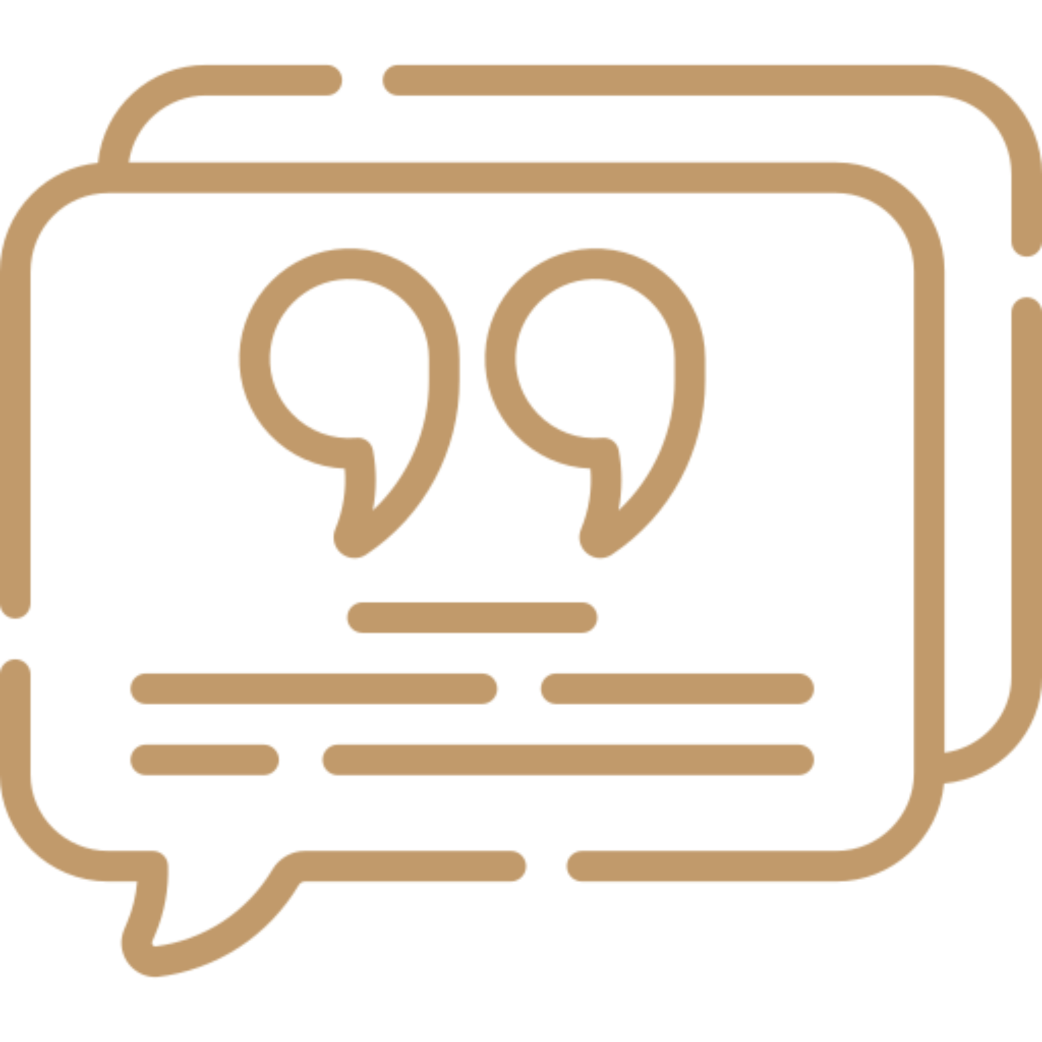 Quote icon with overlapping speech bubbles.